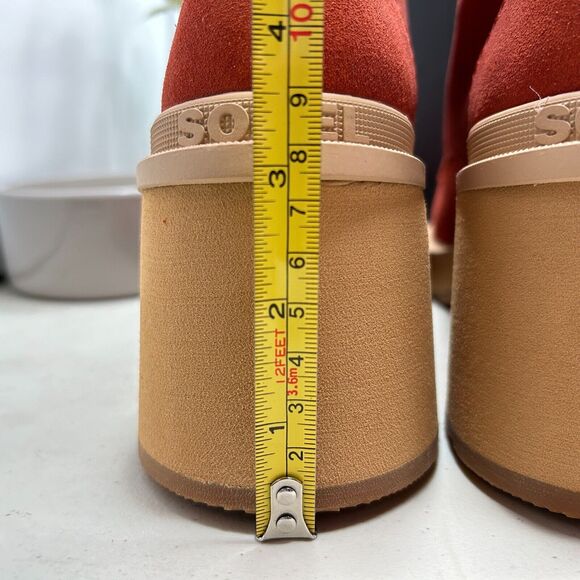 Sorel Hi-Line Heel Lace Boots Warp Red, Tawny Buff NL4875-849 Women 11 NWB - Picture 8 of 11